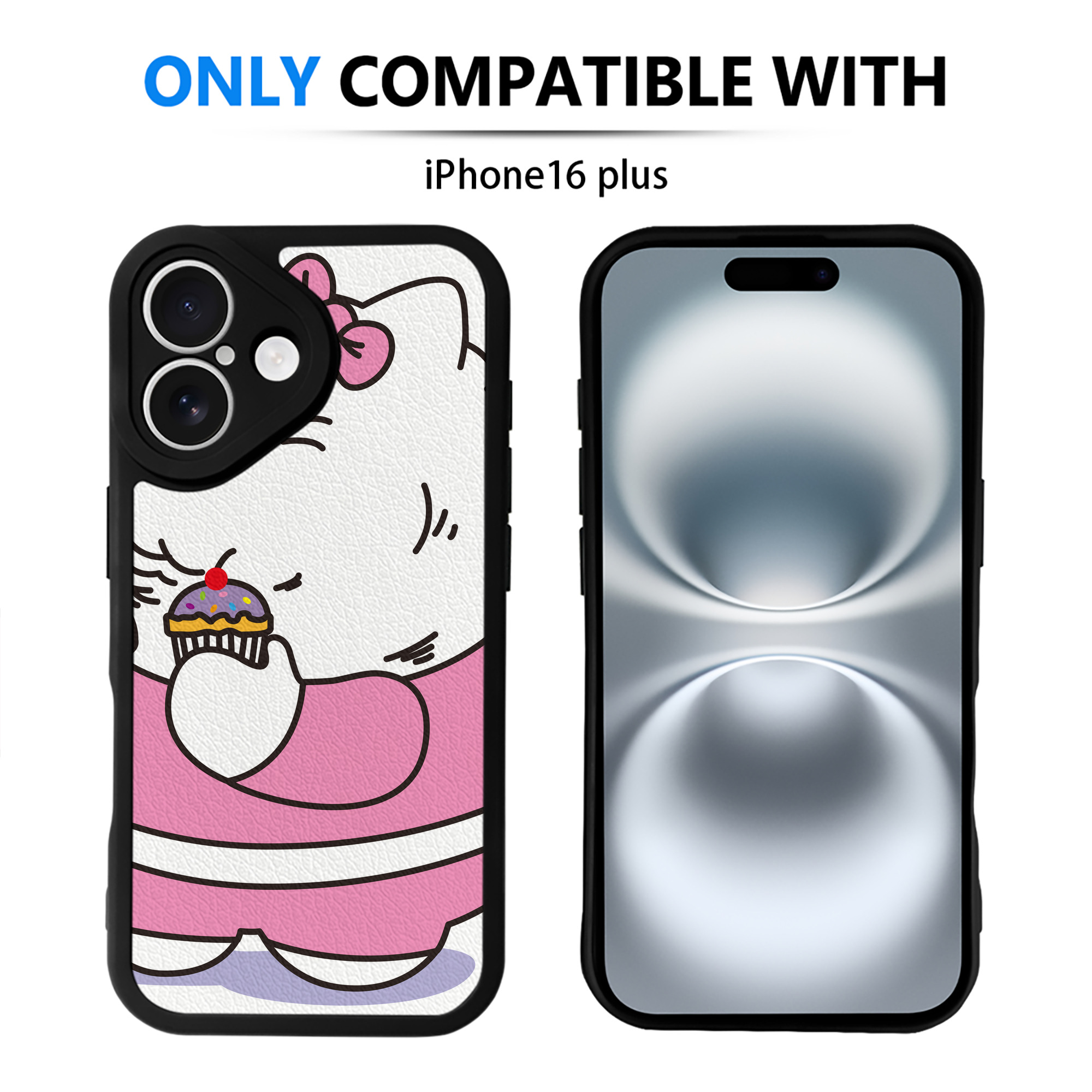 （画像用） Hello Kitty ハローキティ 【iPhone 16シリーズ対応】シリコンスマホケース（レザー調） 材質：シリコン